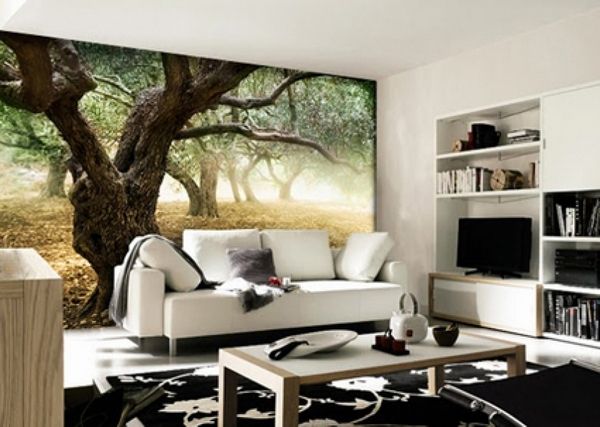 Дизайн комнаты с фотообоями лес